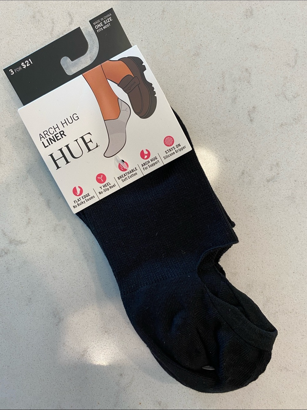 HUE Arch Hug Liner Socks – 3 pairs